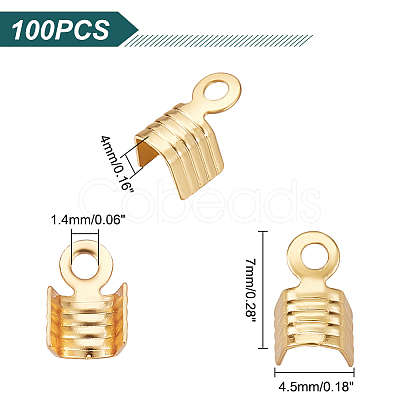 Unicraftale 100Pcs 304 Stainless Steel Folding Crimp Ends STAS-UN0041-16-1