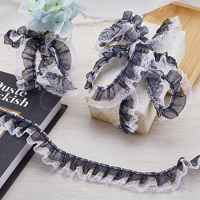 10M Polyester Polka Dot Lace Ribbons OCOR-GF0003-35C-1