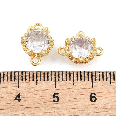 Brass Pave Clear Cubic Zirconia Connector Charms CU-CBAA6E8-11G-1