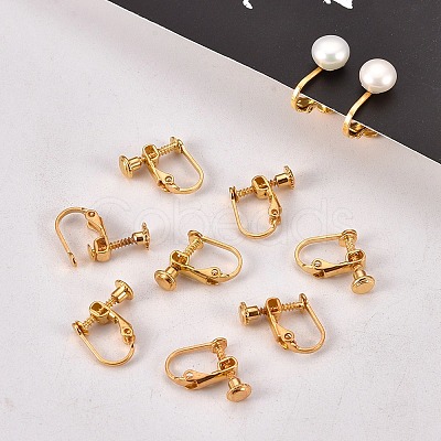 Brass Screw On Clip-on Earring Findings LS-KK-L164-02G-1