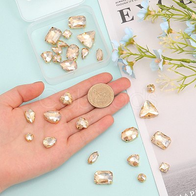 140Pcs 12 Style Mixed Shape Sew on Rhinestone FIND-CA0007-43E-1