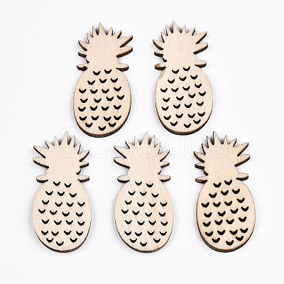Undyed Natural Wooden Cabochons WOOD-S058-038-1
