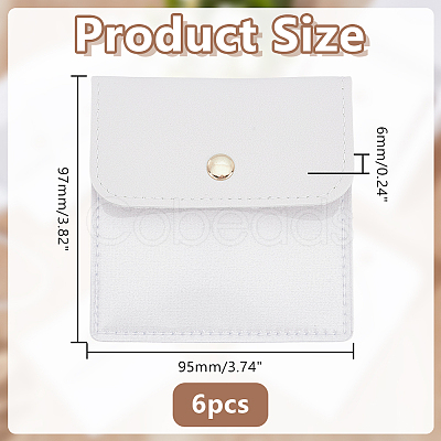 6Pcs PVC PU Leather Jewelry Envelope Pouches with Snap Button ABAG-WH0039-49A-1