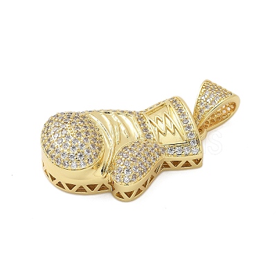 Brass Micro Pave Cubic Zirconia Pendants KK-P293-37G-1