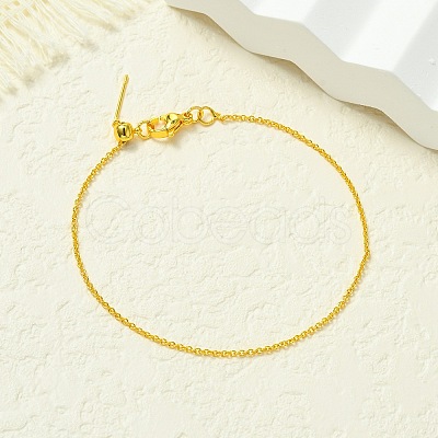 Brass Cable Chains Bracelets for Women BJEW-G735-09G-1