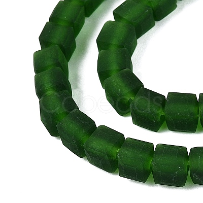 Transparent Frosted Glass Beads Strands GLAA-N072-01A-A10-1
