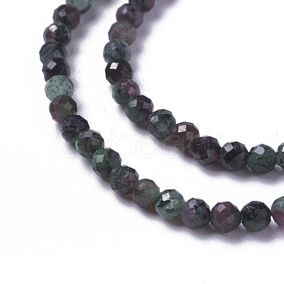 Natural Ruby in Zoisite Beads Strands G-F596-33-3mm-1