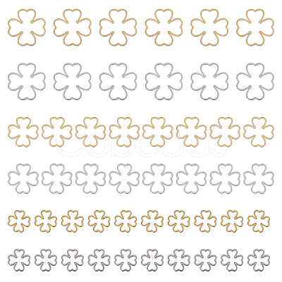 48Pcs 6 Style 316 Stainless Steel Link Rings STAS-CA0002-15-1