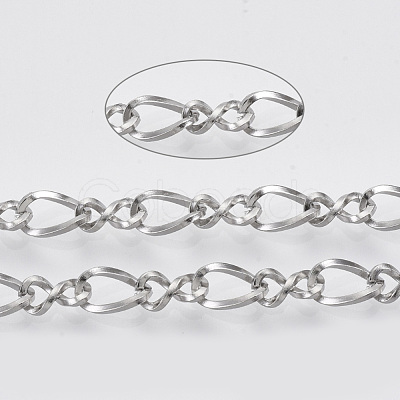 Non-Tarnish 304 Stainless Steel Figaro Chains X-STAS-R100-18-1