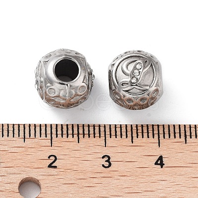 304 Stainless Steel Rhinestone European Beads STAS-A092-10L-P-1