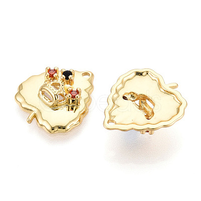 Brass Micro Pave Cubic Zirconia Pendants KK-N265-22G-1