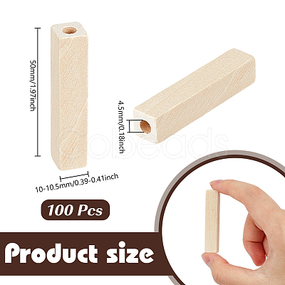 100Pcs Unfinished Wood European Beads WOOD-NB0003-07-1