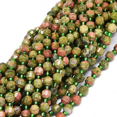 Natural Unakite Beads Strands G-O201B-15-1