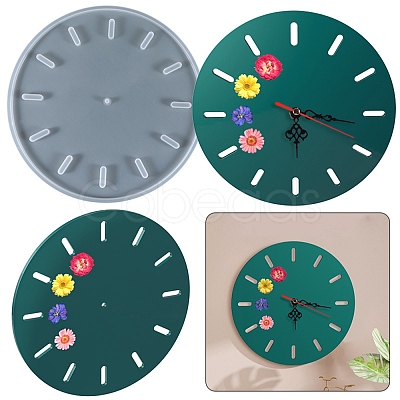 Flat Round Clock Wall Decoration Silicone Molds SIMO-PW0001-421-1