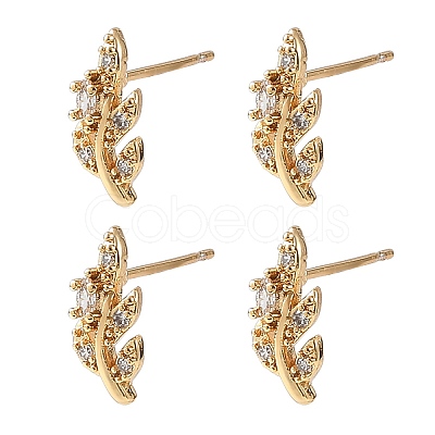 SHEGRACE Brass Micro Pave Cubic Zirconia Stud Earrings XGRQ4N841-719G-1