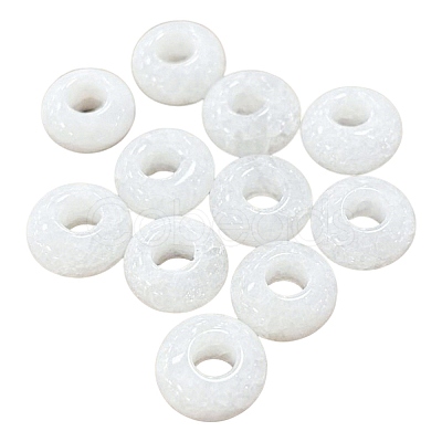 Natural White Jade European Beads G-R488-02H-1