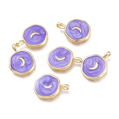 Brass Enamel Pendants KK-K248-01G-1