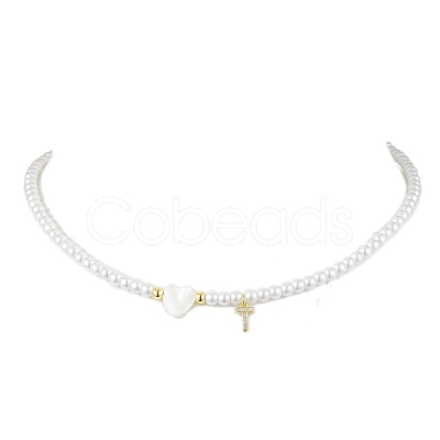 Brass Micro Pave Grade AAA Cubic Zirconia Letter Pendant Necklaces NJEW-JN04771-20-1