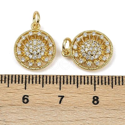 Brass Micro Pave Cubic Zirconia Pendants KK-I358-063G-D-1