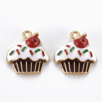 Rack Plating Alloy Enamel Pendants ENAM-S126-051-NR-1