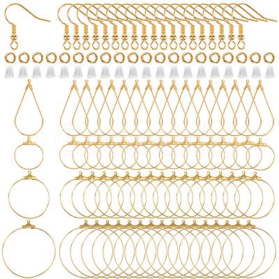 DIY Brass Teardrop & Ring Dangle Earring Making Kit KK-SP0002-10A-1