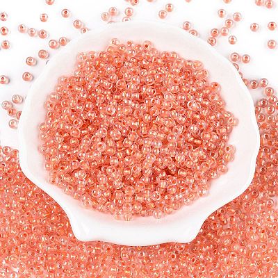 6/0 Transparent Inside Colours Glass Seed Round Beads SEED-N006-004J-1