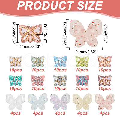 15Style Plating Transparent Acrylic Beads OACR-AR0001-19-1