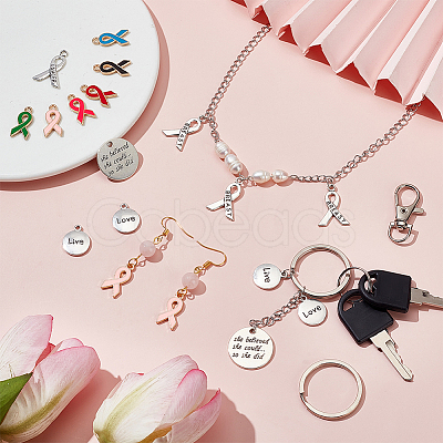 DIY Awareness Ribbon Theme Keychin Making Kit DIY-PH0020-71-1