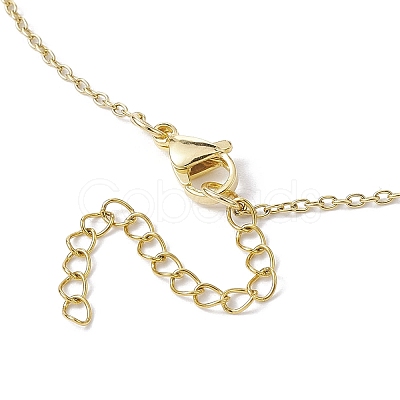 Brass Flower Lariat Necklace NJEW-JN04621-1