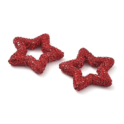 Star Shape Polymer Clay Rhinestone Beads CLAY-NH0001-06B-1