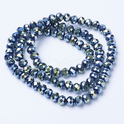 Electroplate Transparent Glass Beads Strands LS-EGLA-A034-T8mm-UA09-1