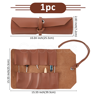 Multipurpose PU Leather Jewelry Rolls for Jewelry AJEW-WH0696-192B-1