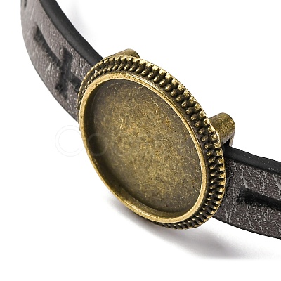 Hollow Cross PU Leather Bracelet Making MAK-I020-01C-1