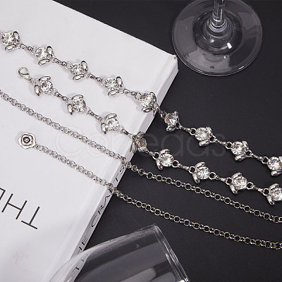 Alloy Flower Link Chain Waist Chains FIND-WH0421-95P-1