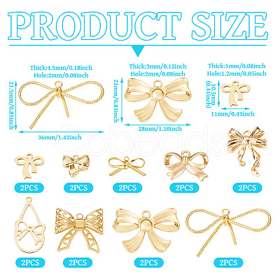 18Pcs 9 Styles Brass Pendants KK-TA0001-87-1