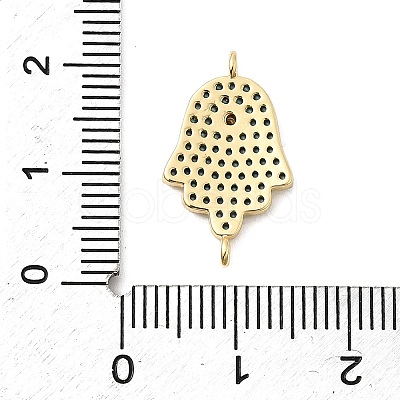 Religion Brass Micro Pave Cubic Zirconia Connector Charms KK-H529-01A-G02-1