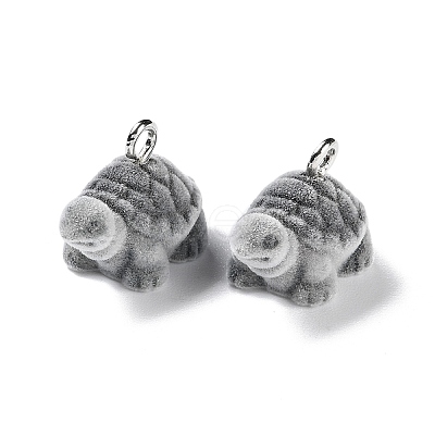 Animal Shape Flocky Resin Pendants RESI-Q229-01A-1
