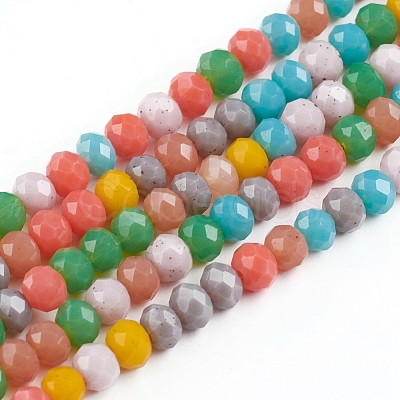 Faceted Glass Beads Strands X-GLAA-G074-B03-1