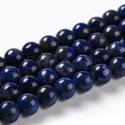 Natural Dyed Lapis Lazuli Bead Strands G-G953-04-10mm-1