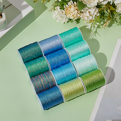 12 Rolls 12 Colors Metallic Sewing Thread OCOR-CY0002-02D-1