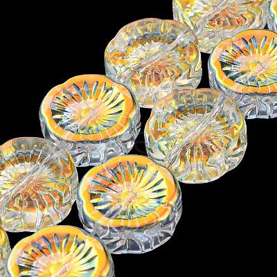 AB Color Plated Electroplate Glass Transparent Beads Strands EGLA-G037-10A-AB01-1