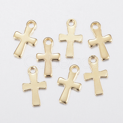 304 Stainless Steel Tiny Cross Charms STAS-H436-49-1