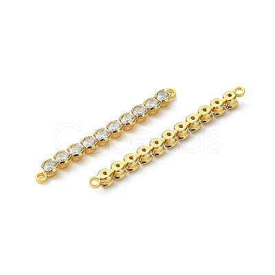 SHEGRACE Brass Pave Clear Cubic Zirconia Connector Charms XGRQ3P478-640G-1