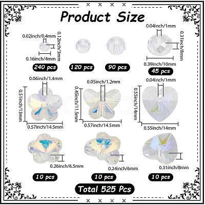 Glass Beads & Pendants Findings Kits GLAA-SC0002-92-1