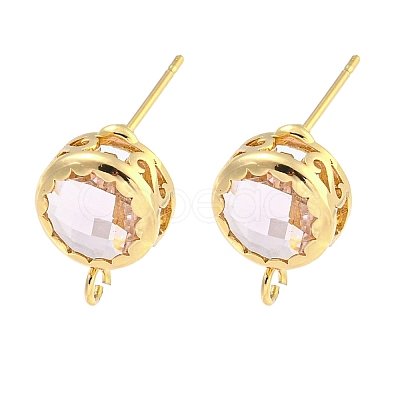 Bass Glass Stud Earring Findings KK-S387-01G-05-1