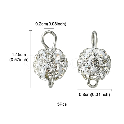 Polymer Clay Rhinestone Connector Charms PALLOY-YW0001-41-1