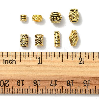 80Pcs 8 Styles Tibetan Style Alloy Beads TIBE-FS0001-13-1