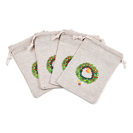Christmas Cotton Cloth Storage Pouches ABAG-M004-02C-1