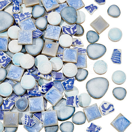 500G 4 Styles Handmade Porcelain Cabochons PORC-SP0001-25-1
