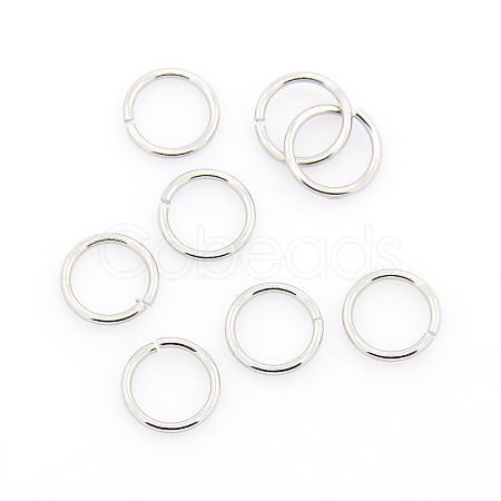 Tarnish Resistant 304 Stainless Steel Open Jump Rings STAS-J013-8x0.9mm-01-1